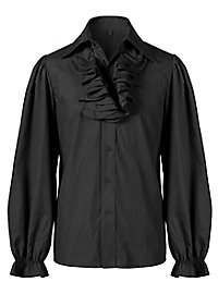 Camisa Con Volantes Y Chorrera Negra