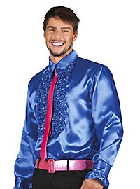 Camisa De Estrella Del Pop Con Volantes Azul
