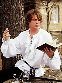 Camisa De Poeta Con Volantes Blanca