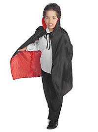 Cape à capuche rouge et noire pour enfants