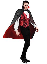 Cape de vampire courte rouge et noir réversible