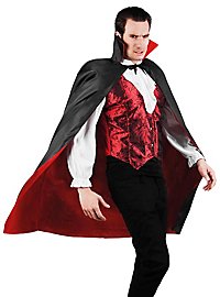 Cape de vampire courte rouge et noir réversible