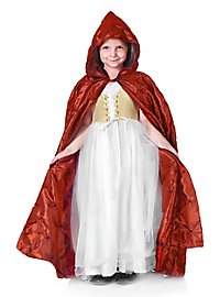 Cape matelassée à capuche rouge pour enfants