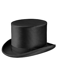 Cappello a cilindro lucido di seta nero 15 cm
