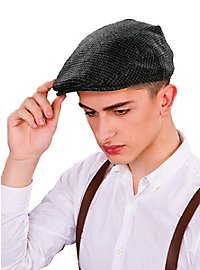 Cappello a quadri grigio con visiera