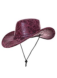 Cappello Adventurer in pelle bordeaux