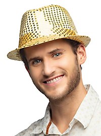 Cappello con paillettes dorate