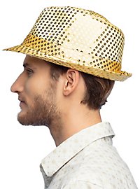 Cappello con paillettes dorate