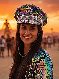Cappello con visiera da guerriero arcobaleno