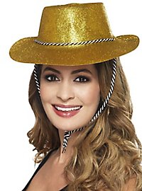 Cappello da cowboy glitterato oro