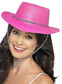Cappello da cowboy glitterato rosa