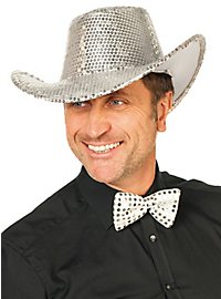 Cappello da cowboy in paillettes argento