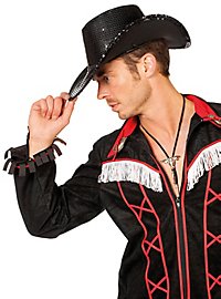 Cappello da cowboy in paillettes nero