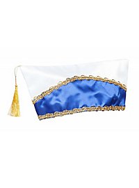 Cappello da giullare blu e bianco