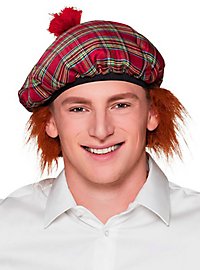 Cappello tartan da uomo rosso