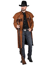 Cappotto Cowboy Western Lungo In Olio Di Cotone Impermeabile E Foderato