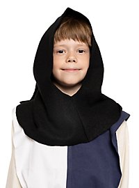 Capuche médiévale noir pour enfant