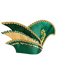 Casquette de comité verte avec application de rinceaux et bordure dorée
