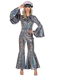 Catsuit psychédélique disco argenté