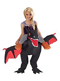 Cavalier dragon noir Déguisement gonflable pour enfant