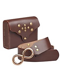 Ceinture avec sacoche marron