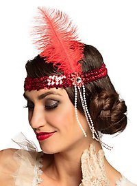Cerchietto glitterato anni '20 rosso