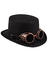 Chapeau de cocher steampunk avec lunettes