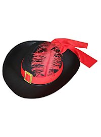 Chapeau de mousquetaire rouge