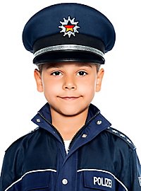 Chapeau de police pour enfants bleu