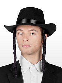 Chapeau de rabbin avec boucles sur les tempes