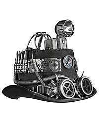 Chapeau steampunk de pirate de l'air avec lampe