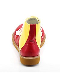 Chaussures de clown jaunes et rouges