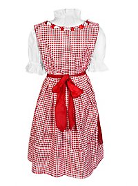 Checked Dirndl with Apron red & white