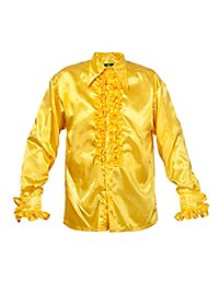 Chemise à ruchés jaune de chanteur