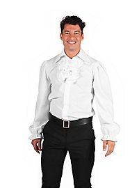 Chemise à volants avec jabot blanc