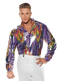 Chemise à Paillettes Pour Homme – Style Disco Années 70, Coupe Ajustée, Pour Fête à Thème Ou Carnaval