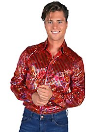 chemise disco rouge