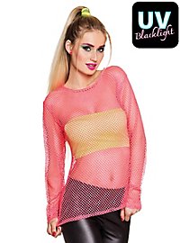 Chemise en filet rose fluo