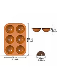 Chocolate Bombs Silicone Mould for Large Chocolates, Bath Balls and for Baking 6-fold
