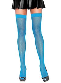 Classic fishnet stockings neon blue