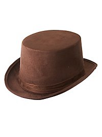 Coachman hat in suede look brown