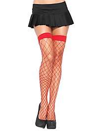 Coarse Meshed Fishnet Stockings red