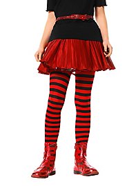 Collant a righe rosse e nere per bambini