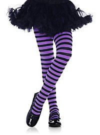 Collants à rayures violettes et noires enfant