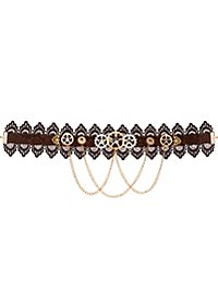 Collier steampunk roues dentées
