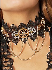 Collier steampunk roues dentées