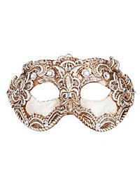 Colombina 3/4 macrame craquele argento Venezianische Maske