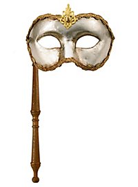 Colombina argento con bastone - Venezianische Maske
