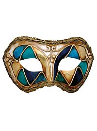 Colombina arlecchino blu - Venezianische Maske