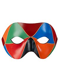 Colombina Arlecchino de cuoio Masque en cuir vénitien
